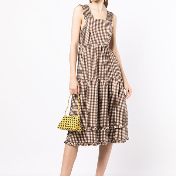 Shrimps Luna Bib Dress Gingham - Picture 2 of 9